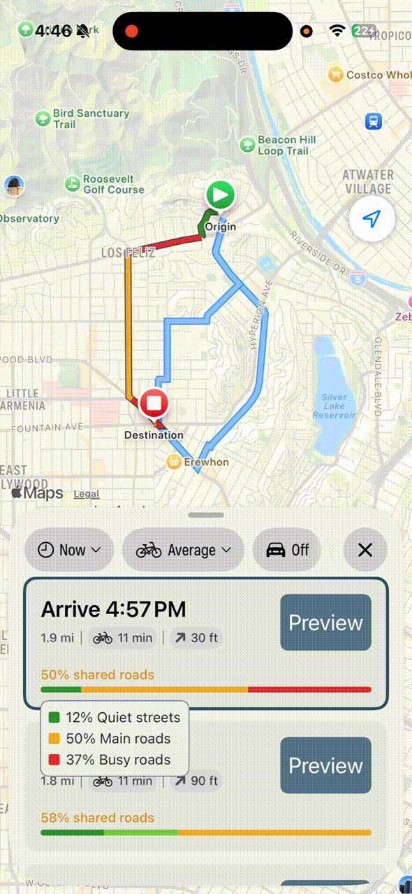 Cycling safety routing demo